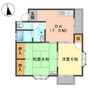 盛岡市山岸のアパートの間取り