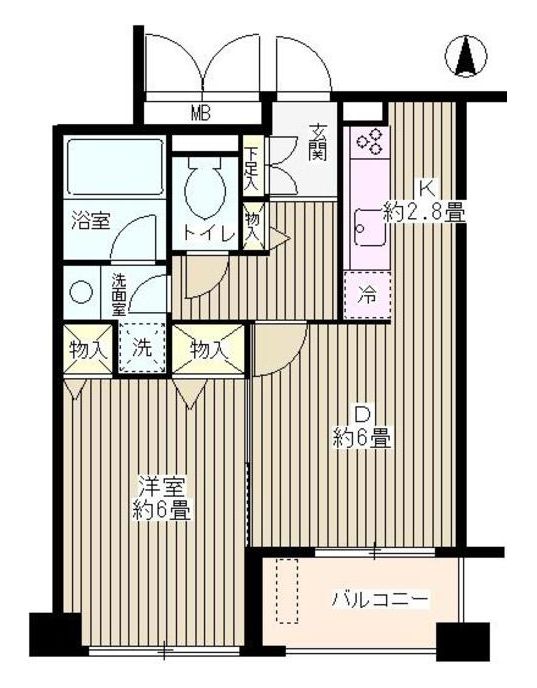 荒川区東尾久のマンションの間取り