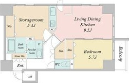 札幌市中央区南三条西のマンションの間取り