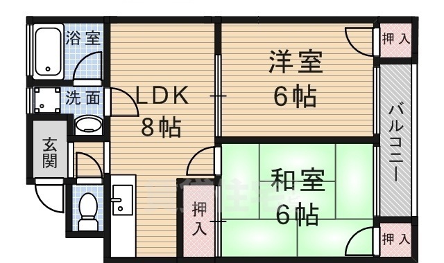 京都市伏見区向島庚申町のアパートの間取り