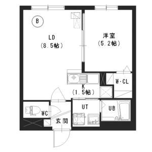 Chambre澄川(シャンブル)の間取り