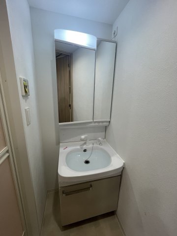 洗面設備　スペースが確保できる洗面所です
