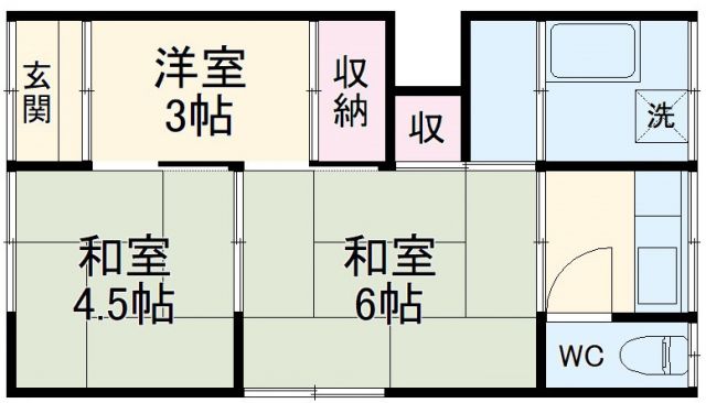 横須賀市東逸見町のアパートの間取り