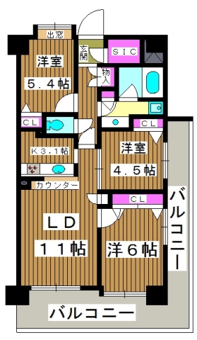 コンフォリア板橋仲宿の間取り