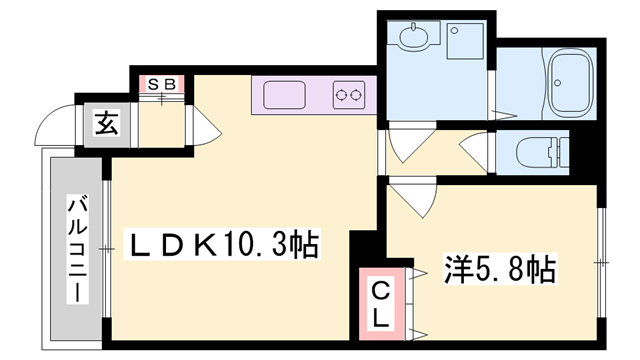 加古川市加古川町大野のアパートの間取り