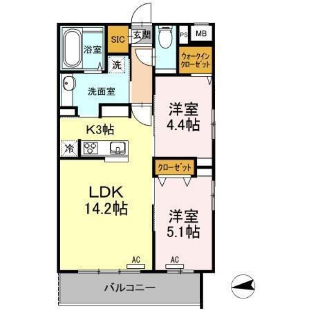 ヴェッセル持田の間取り