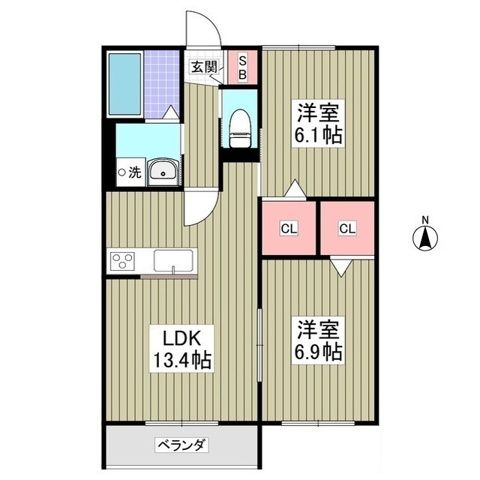 東京都足立区宮城１（アパート）の賃貸物件の間取り