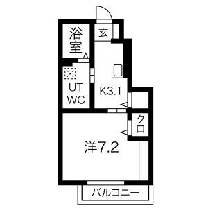 柴田郡大河原町大谷のアパートの間取り