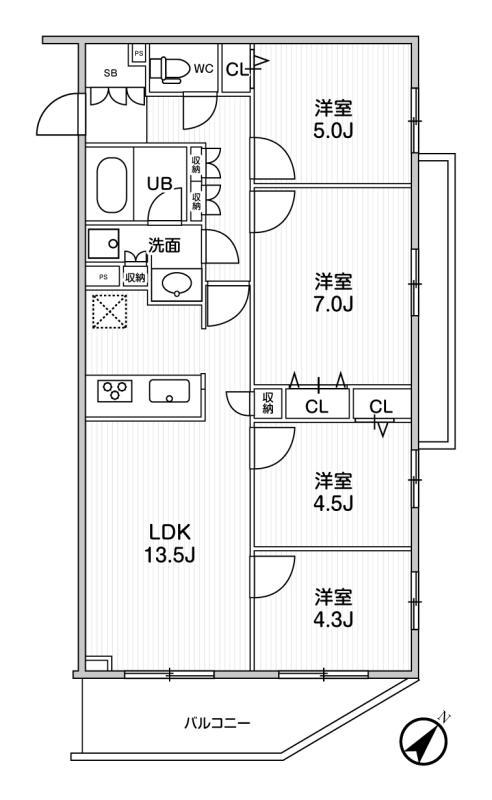 墨田区東向島のマンションの間取り