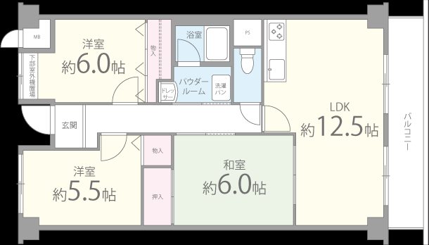 和泉市万町のマンションの間取り