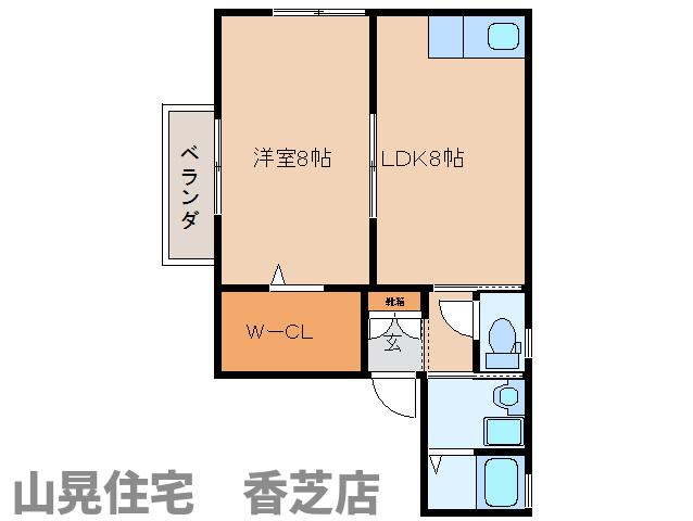 香芝市磯壁のアパートの間取り