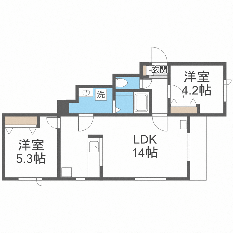 ４Ｌｅａｆ－山鼻Ｓ２０の間取り