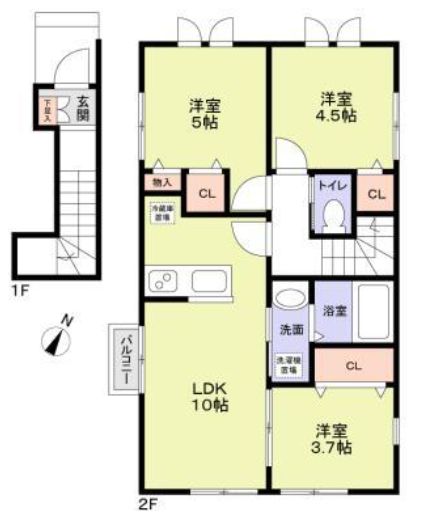 逗子市久木のアパートの間取り