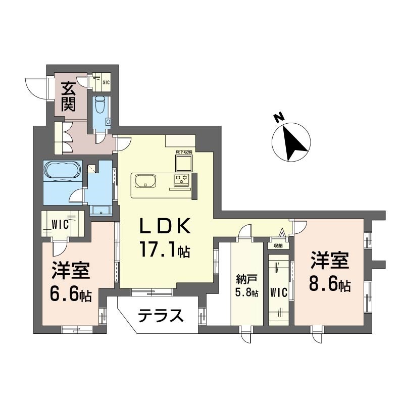 リラグラッド　ヴィラ　南八幡の間取り