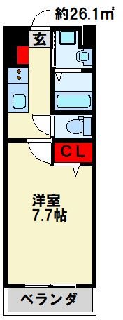 北九州市小倉北区室町のマンションの間取り