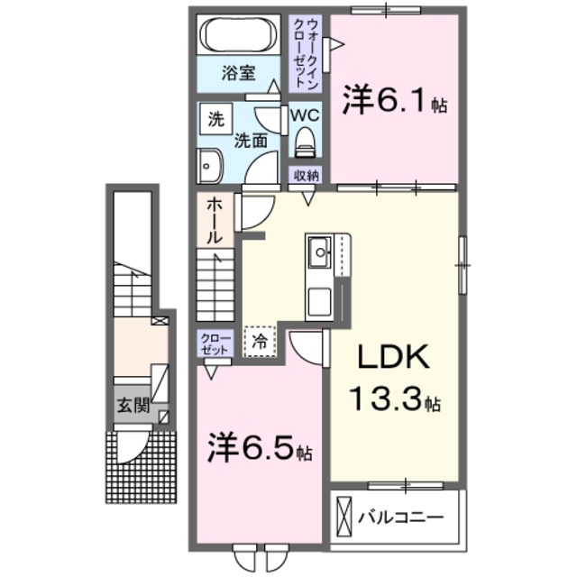 伊都郡かつらぎ町大字丁ノ町のアパートの間取り