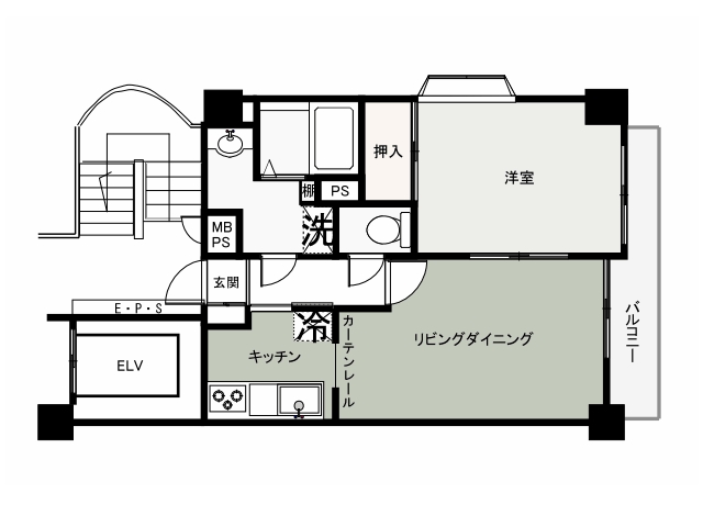 熊谷市本石のマンションの間取り