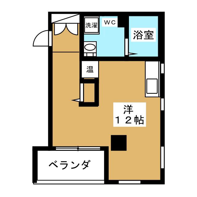 免震ワンルーム・伝馬の間取り