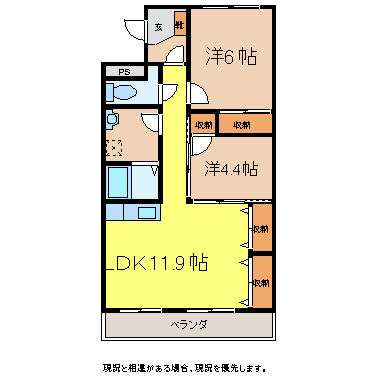 駒ヶ根市赤須東のマンションの間取り