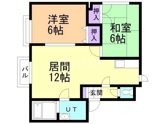 【札幌市北区あいの里二条のアパートの間取り】