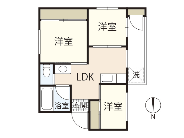 広島市東区中山鏡が丘のマンションの間取り