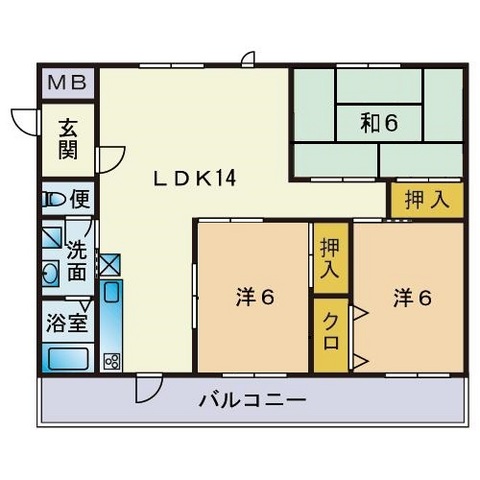 吉塚マンションの間取り