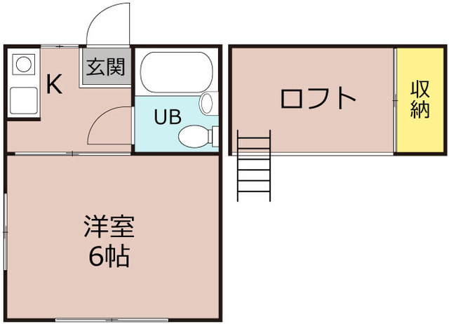 秦野市鶴巻北のアパートの間取り