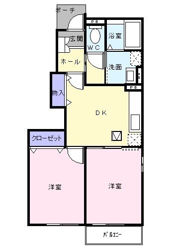 加茂郡八百津町八百津のアパートの間取り