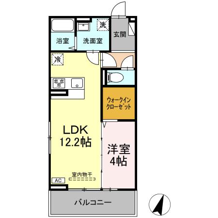 甲府市荒川のアパートの間取り