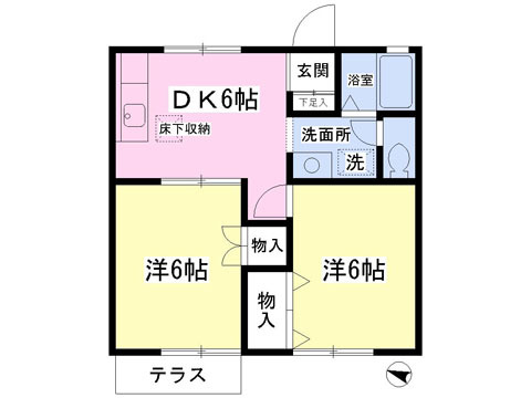 横浜市緑区青砥町のアパートの間取り