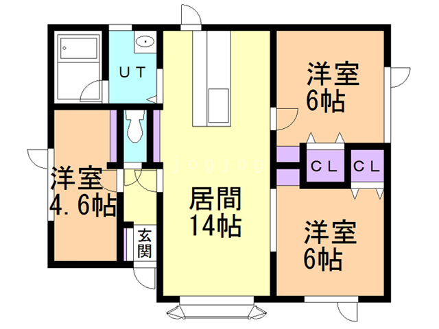 釧路市春採のアパートの間取り