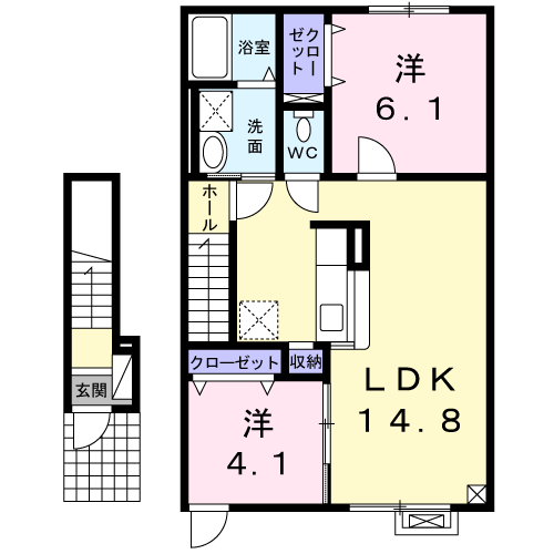 夕張郡栗山町字湯地のアパートの間取り