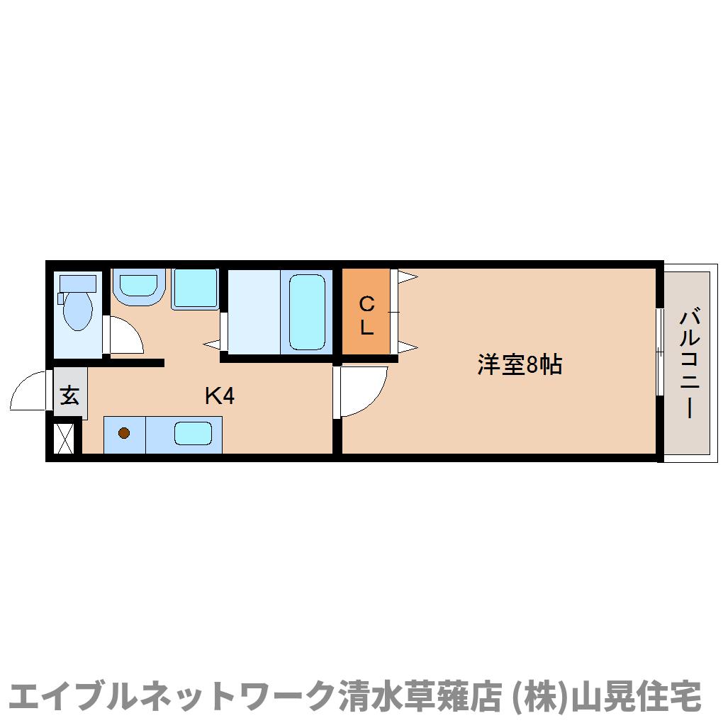 静岡市清水区馬走北のマンションの間取り