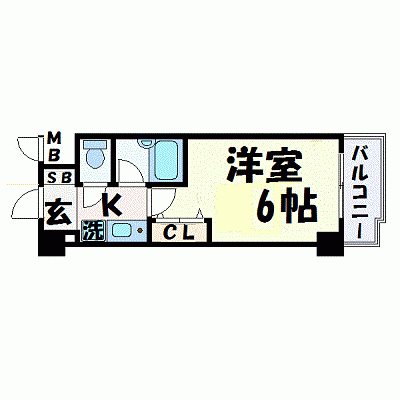 神戸市中央区磯辺通のマンションの間取り