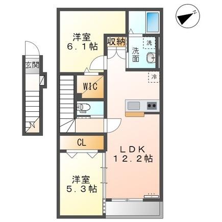 木更津市高柳のアパートの間取り