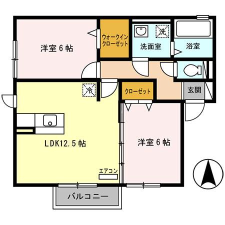 北葛城郡王寺町本町のアパートの間取り