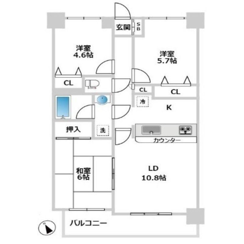 入間市東藤沢のマンションの間取り