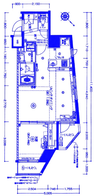 横浜市港北区新横浜のマンションの間取り