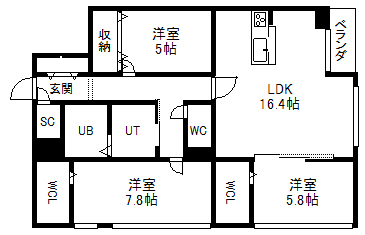 HGS山鼻IIの間取り