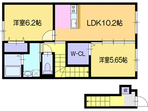夕張郡栗山町朝日のアパートの間取り