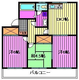 さいたま市大宮区堀の内町のマンションの間取り