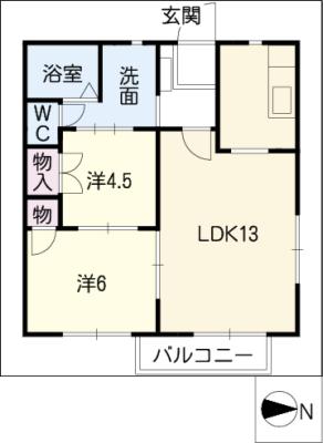 グレースヒルサクライＤの間取り