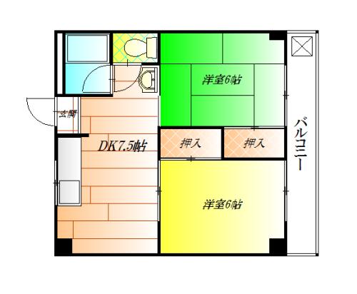 高鷲マンション巽の間取り