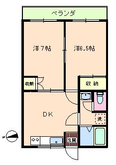 山形市清住町のアパートの間取り