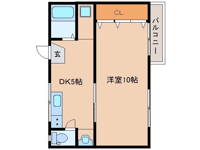 橿原市地黄町のアパートの間取り