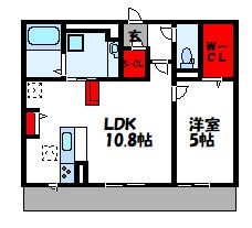 糟屋郡新宮町上府北のアパートの間取り