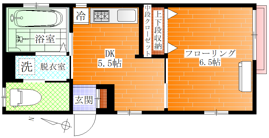 豊島区南大塚のアパートの間取り