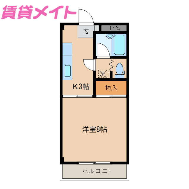 鈴鹿市柳町のマンションの間取り