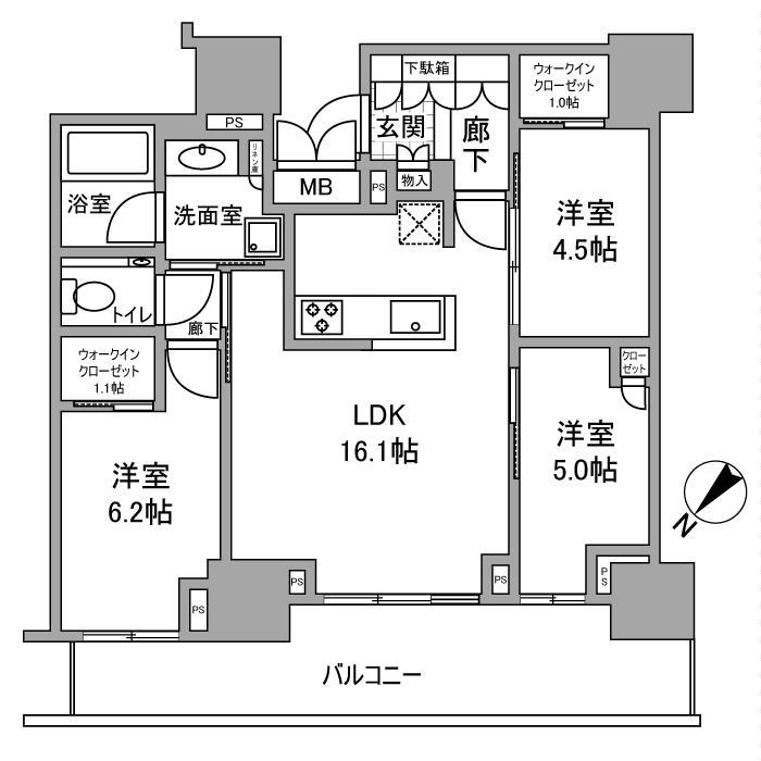 グランドメゾン上町台レジデンスタワーの間取り