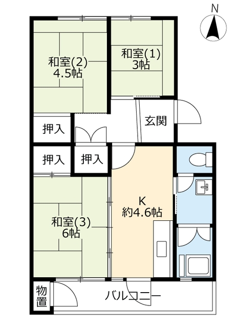 ＵＲ醍醐石田の間取り